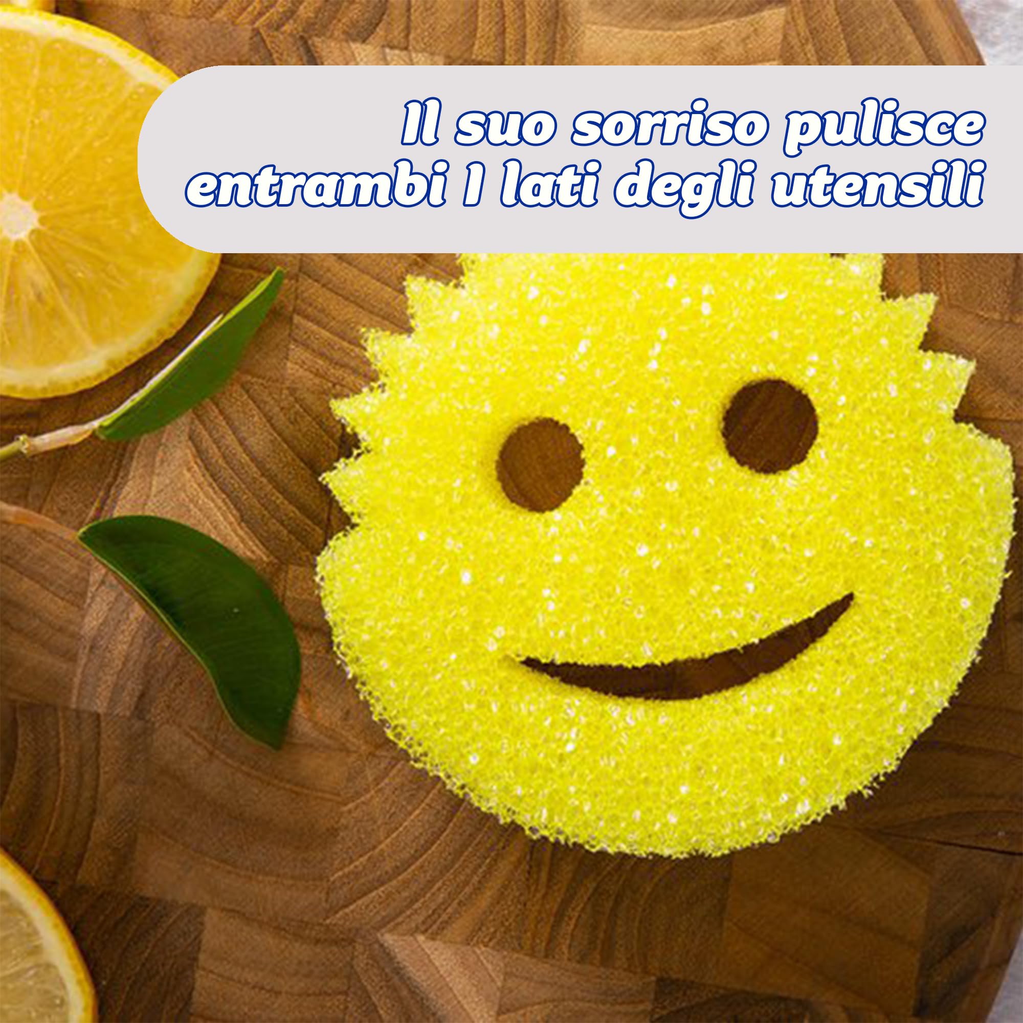 Scrub Daddy Originale Spugna Piatti Lavabile, Spugne Cucina e Bagno, Non Graffia Prodotti per la Pulizia della Casa, Design Morbido e Compatto FlexTexture, Lavabile in Lavastoviglie, Giallo 8 Pz