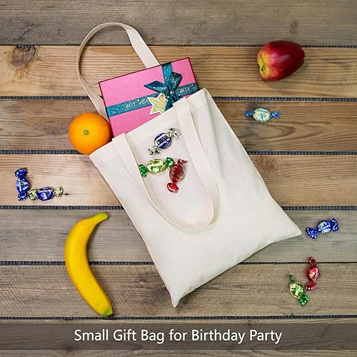 Vista 11 de TOPDesign - Paquete de 5 bolsas de algodón negro de 16 x 15 pulgadas, bolsas de tela ligeras y medianas reutilizables, adecuadas para bricolaje