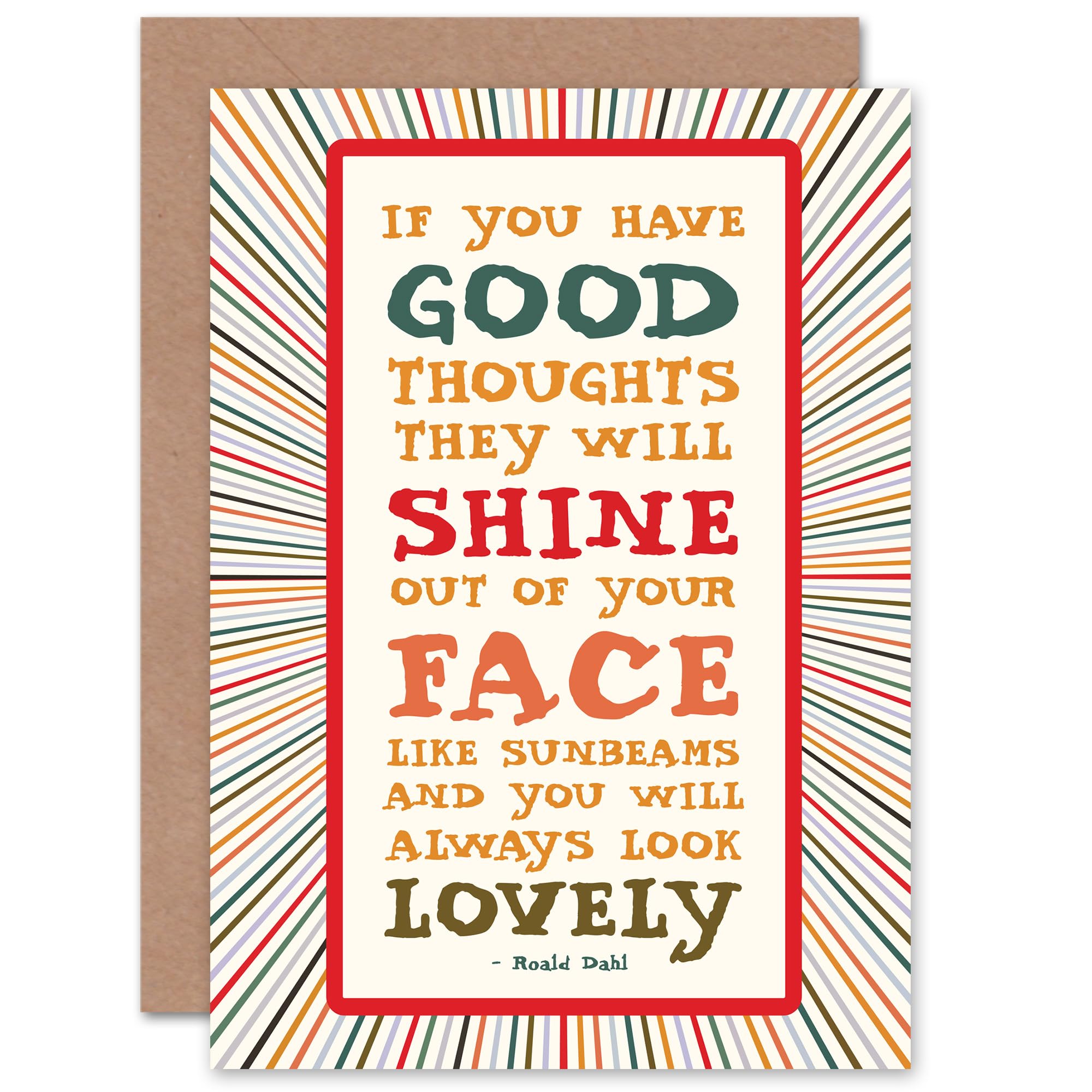 Artery8 Book Quote Good Thoughts for Him or Her Man Woman for All Occasions Blank Art Greeting Card