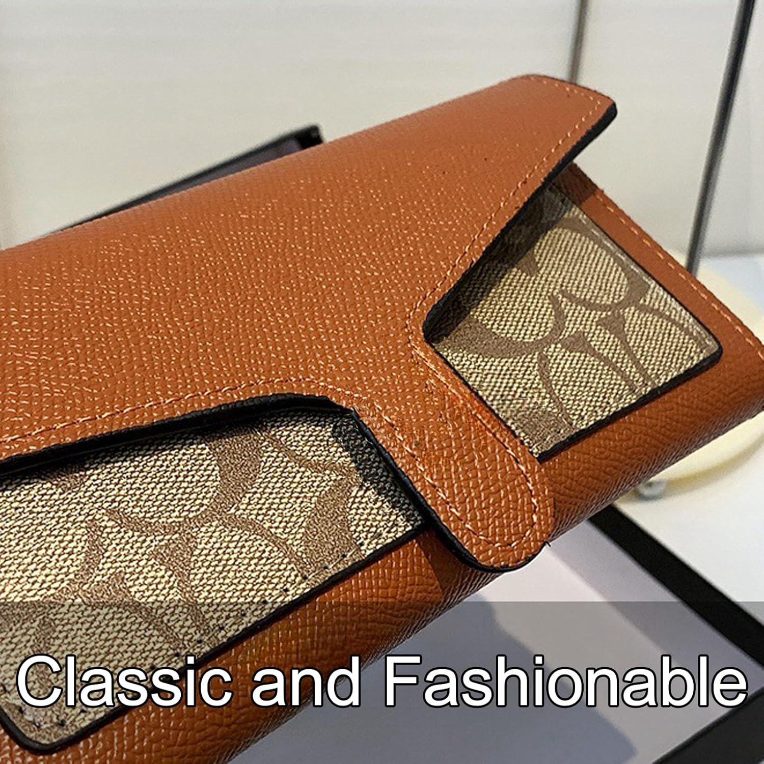 Women's Small Leather Wallet, PU Leather Short Wallet with Card Holder, Fashionable Mini Coin Purse, Slim Compact Design for Credit Cards Cash Coins, Unisex Wallet for Everyday Use (Brown) - Image 6