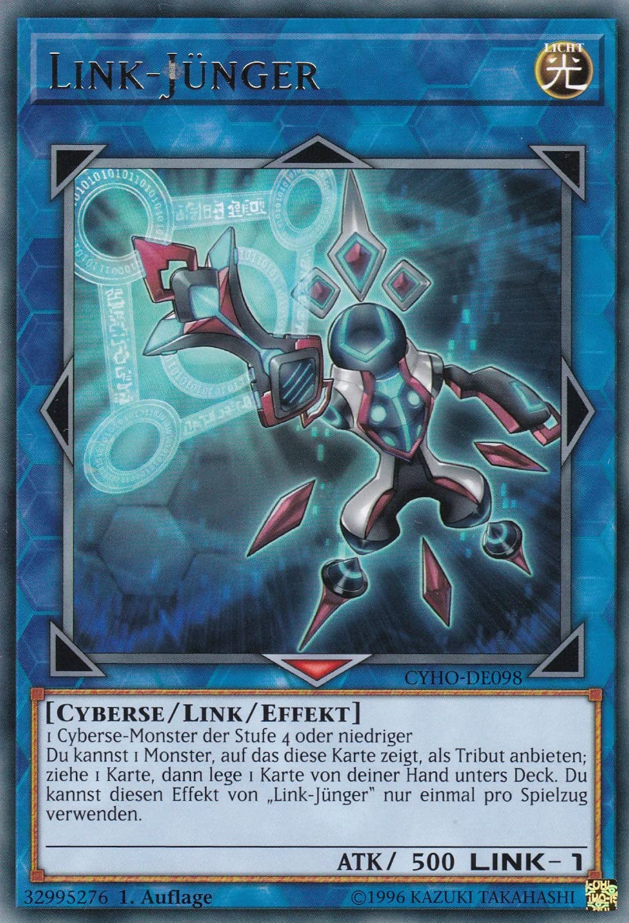 CYHO-DE098 - Link-Jünger - Rare - 1. Auflage - DEUTSCH - Cybernetic Horizon - mit LMS Trading Fieldcenter-Karte Yugioh