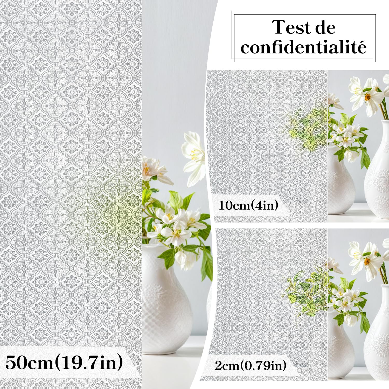Film Autocollant Pour Fenêtre - Film Intimité - Motif Floral 3D - Opaque - Film Autocollant Pour Fenêtre - Pour Salon, Cuisine - 45 X 200 Cm | Leroy Merlin