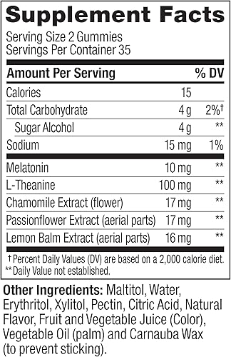 Vista 13 de OLLY Max Strength - Gomitas para dormir, 10 mg de melatonina, L-teanina, manzanilla, bálsamo de limón, sin azúcar, ayuda vegetariana para dormir