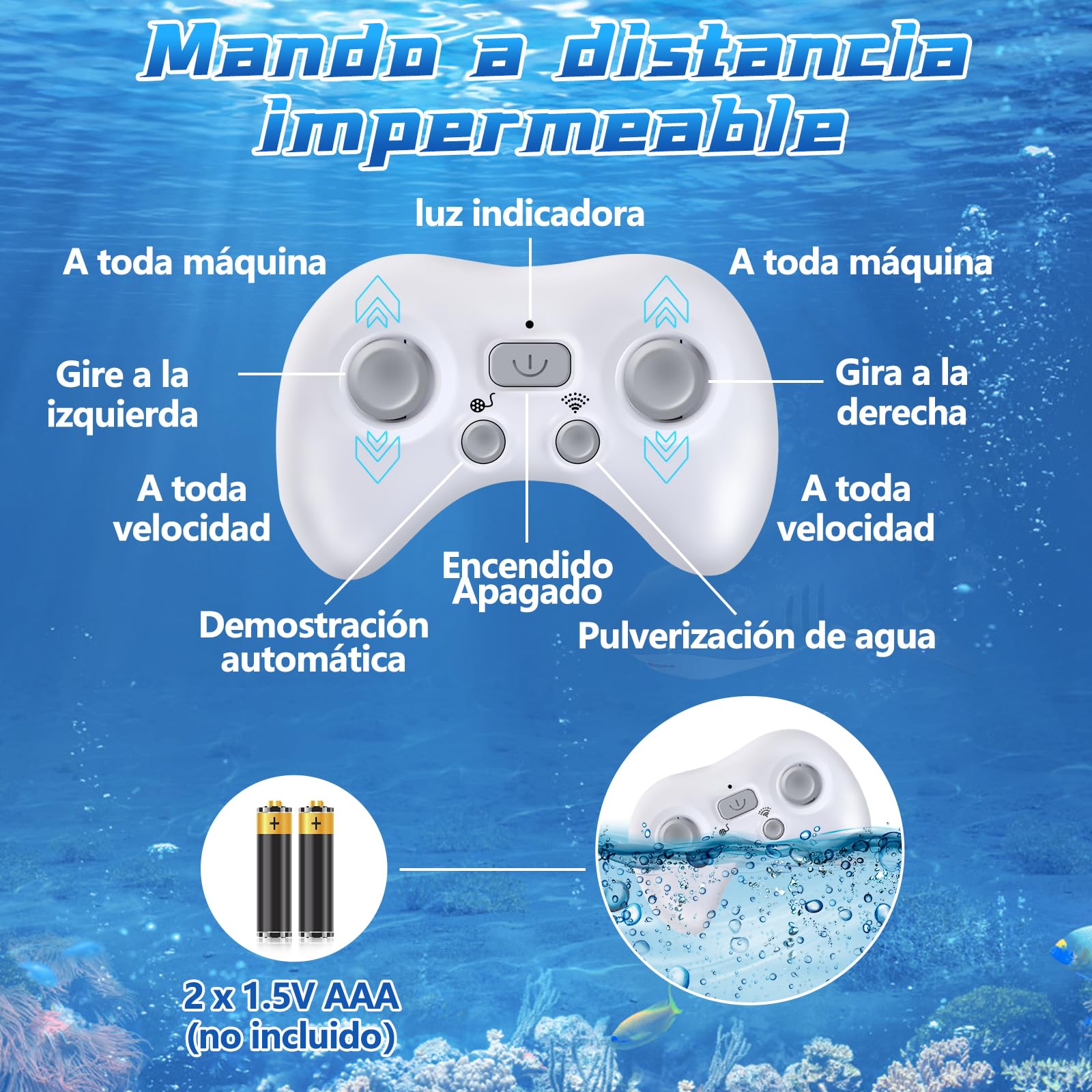 IEEILULU Ballena Teledirigido, 2.4GHz RC Barco Con USB, Lancha Simulación Recargable, Juguete Acuático, Eléctrico Regalo Para Niños Mayores de 6+ Años Piscina