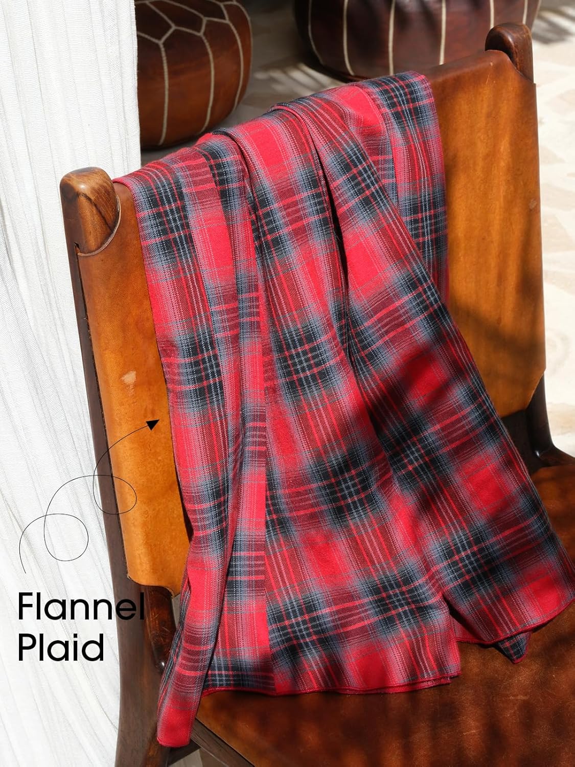 EXLURA Womens Flannel Plaid Long Skirts High Waist A Line Flared Pleated Maxi Skirt Dress Casual Vintage Office with Pockets - Image 6