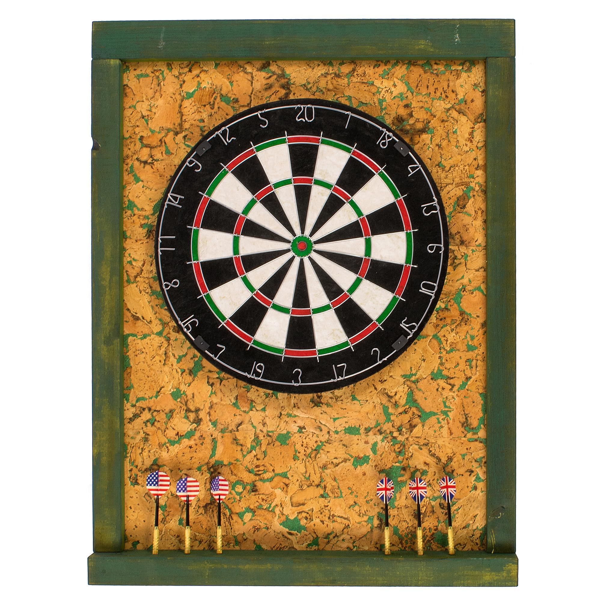 Protezione da parete Premium Dart Surround in legno e sughero (verde)