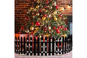 36PCS Christmas Tree Fence Black Decorations - Xmas Indoor Outdoor Gate for...