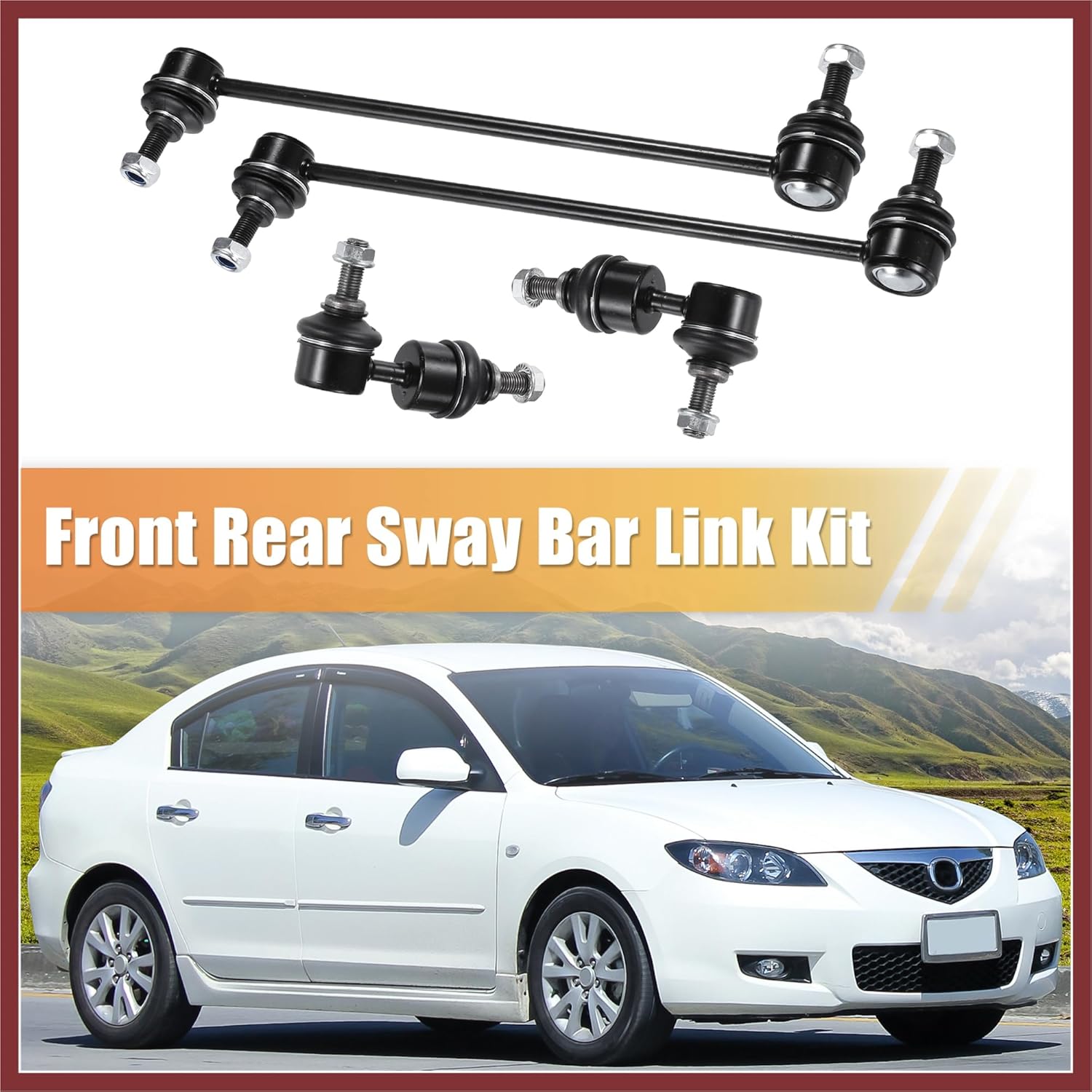 4pcs Front Rear Sway Bar Links Stabilizer End Link Suspension Kit for Mazda 3 2004-2009 for Mazda 5 2006-2015 No.K80235/K80867 Replace Parts