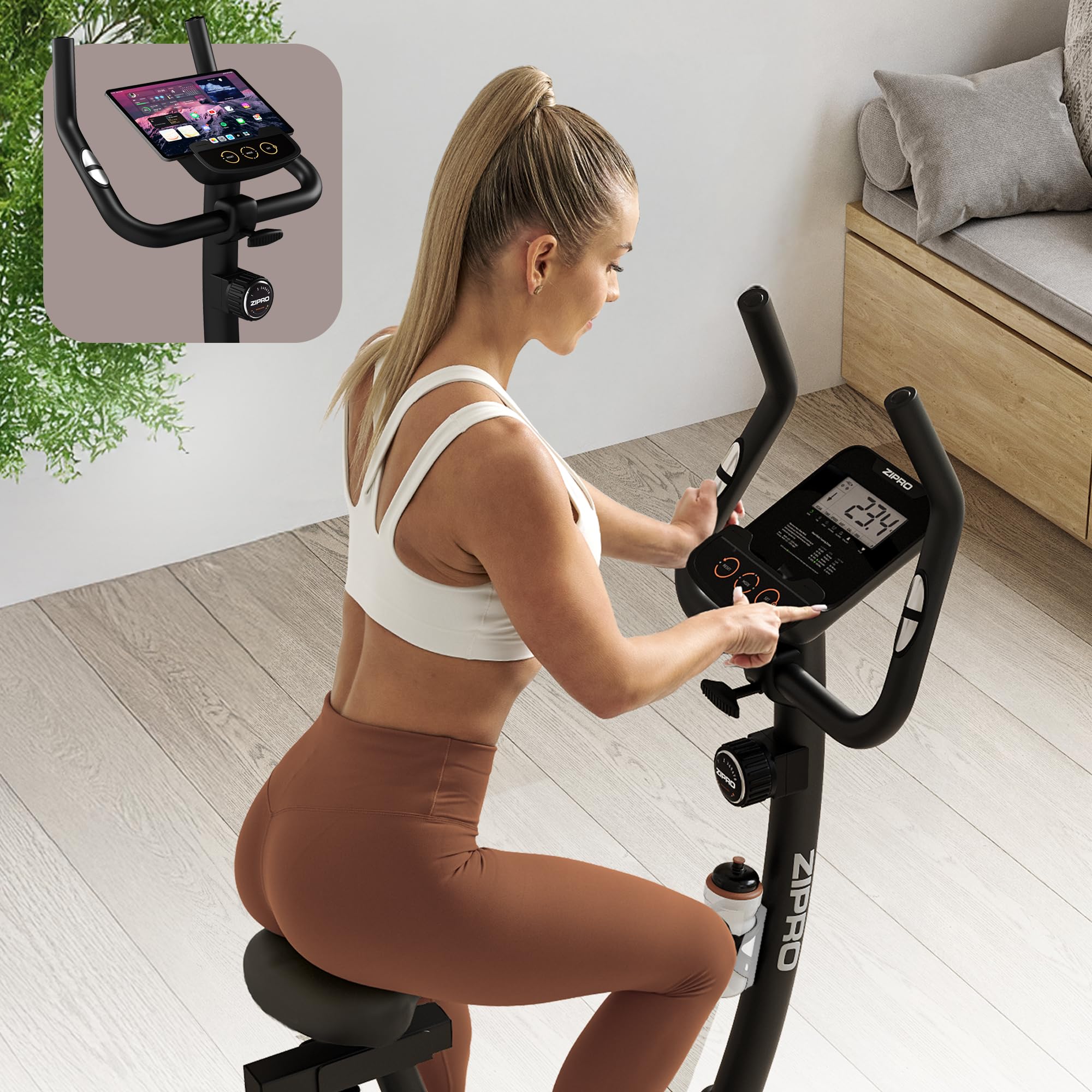 Zipro Bicicleta de entrenamiento en casa Nitro RS, Bicicletas estáticas, Bicicleta magnética de entrenamiento, Bicicleta ergométrica 150kg, Bicicleta de interior, Bicicleta de entrenamiento en casa