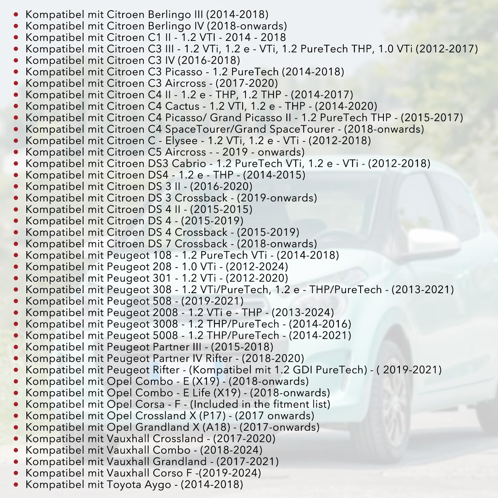 CarBole Motor Einstellwerkzeug Satz für 1.2 Vti (VVT)/GDI PureTech Benzinmotor,Zahnriemen Werkzeug Kompatibel mit Opel Peugeot Citroen,für G-0109-2E,G-0109-6,EN-52809,0109-2C/2D,109-2B,0109-2B