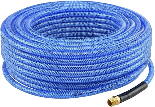 MANGUERA DE AIRE FLEXIBLE FLEXIBLE FLEXIBLE DE HIERRO AZUL DE 1/4" X 100 FT