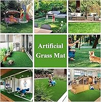 Vista 7 de Alfombra de césped artificial de 0.8 pulgadas, para interior y exterior, para jardín, césped sintético, para césped, alfombra de césped artificial