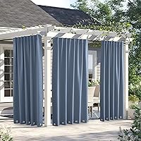 Vista 99 de NICETOWN - 2 paneles de cortinas para exteriores impermeables extra largas de 108 pulgadas para patio, a prueba de viento, ojales en la parte
