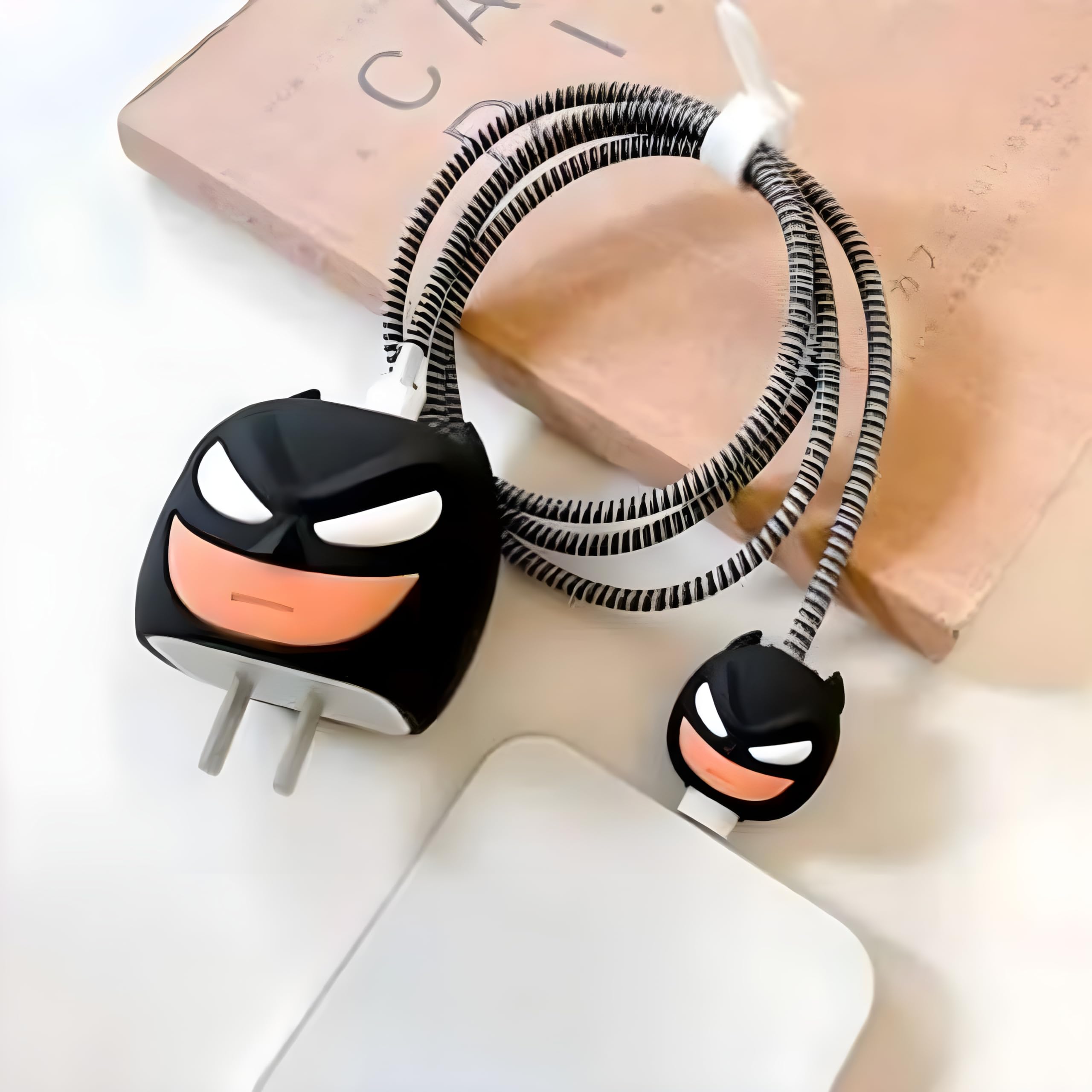 VEROX 3D Pattern Compatible with Apple Charger Protector iPhone Charger Case and Adapter Cover Wire Cover for 18W & 20W | Cute Case Protector -Batman-image-21