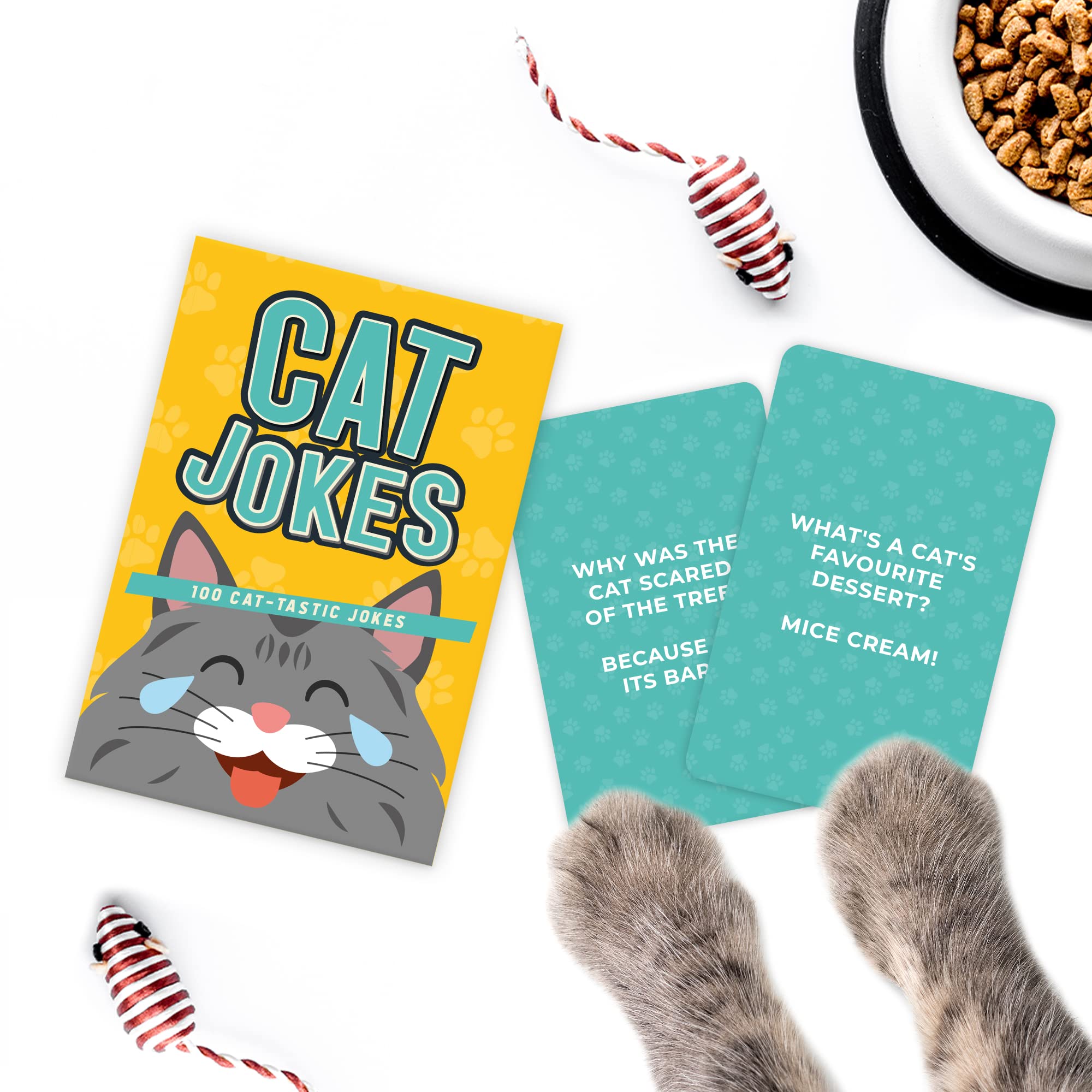Gift Republic Cat Joke Cards – 100 Cat-Themed Jokes & Puns. Ideal Stocking Filler or Gag Gift for Cat Lovers. Fun for Kids/Adults, Xmas or Birthdays