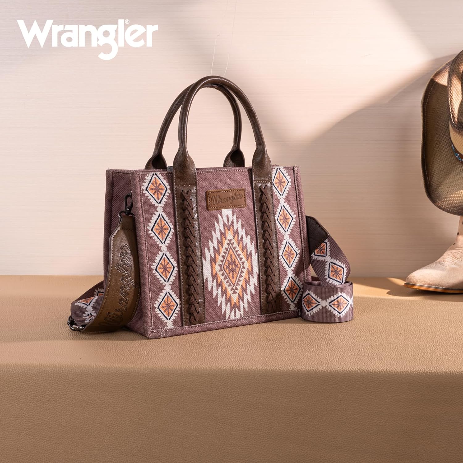 Montana West X Wrangler Tote Bag for Women Boho Aztec Shoulder Purse Top Handle Satchel Handbag