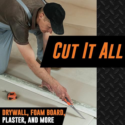 Miniatura 4 de AMERICAN MUTT TOOLS Sierra para paneles de yeso de doble cara - Sierra Jab para paneles de yeso de 6 pulgadas con agarre ergonómico - Herramienta de