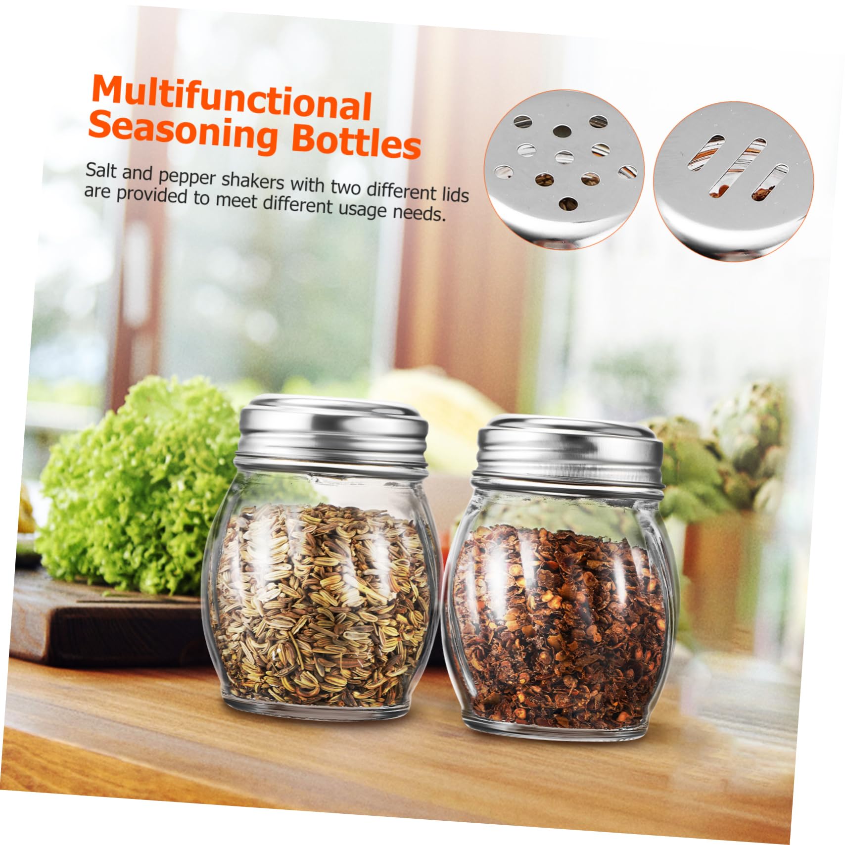 COLLBATH 10 Saleros y Pimenteros De Cristal Botes Para Especias Juego De Condimentos Tapa Deslizante y Giratoria Ideal Para Cocina y Camping