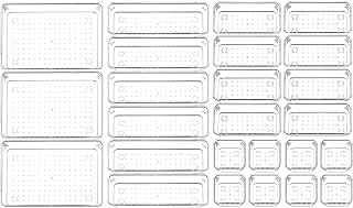 Yieach 25 Pcs Clear Acrylic Drawer Organizer Trays,1.6 in Shallow In Drawer Organizers for Bathroom,Office Desk and Vanity Organizers,Plastic Trays for Organizing for Jewelry,Cosmetic,Utensil,Junks