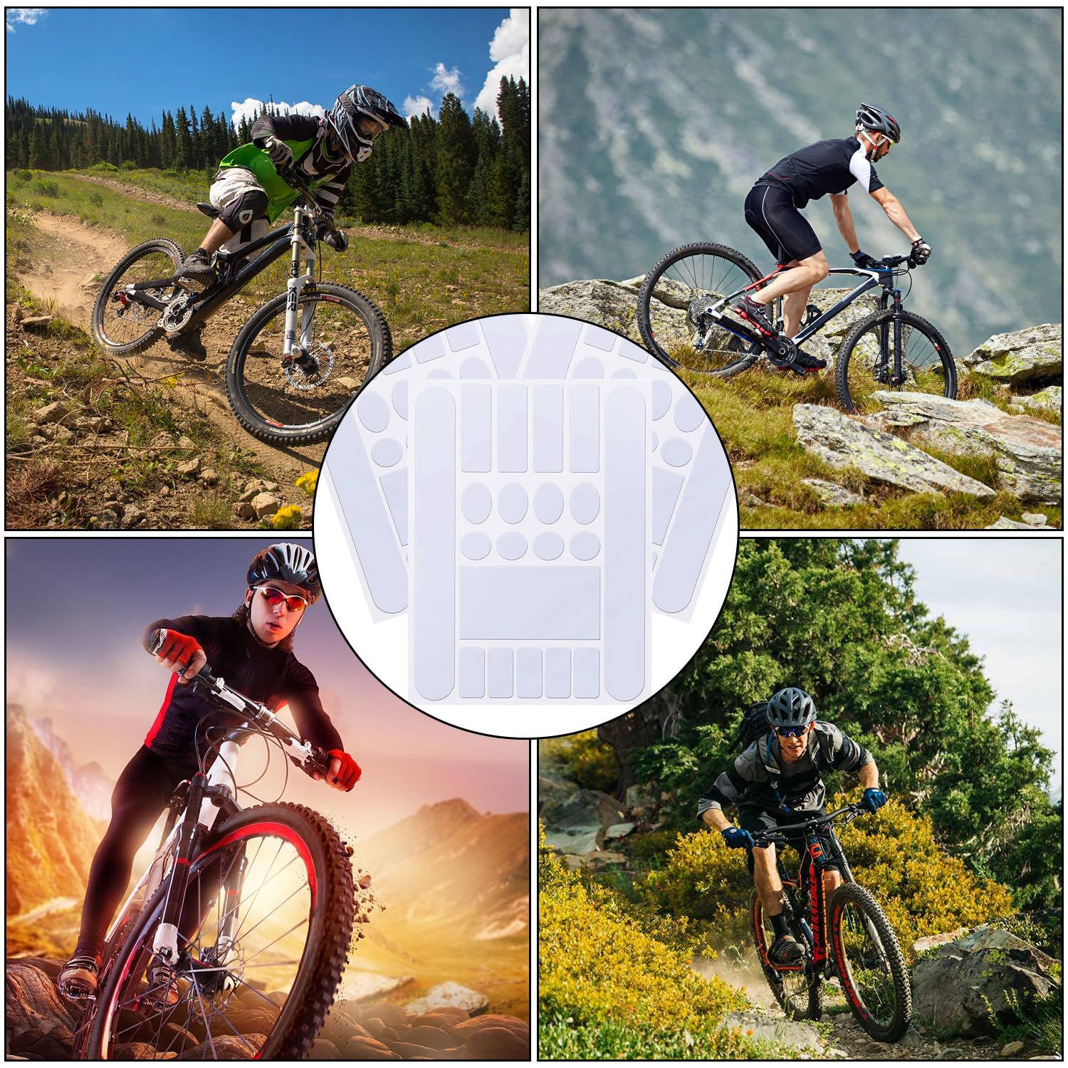 Film Protection Cadre Vélo - 3 Pièces Autocollantes PVC - Anti-rayures Pour VTT, Route, City - 5