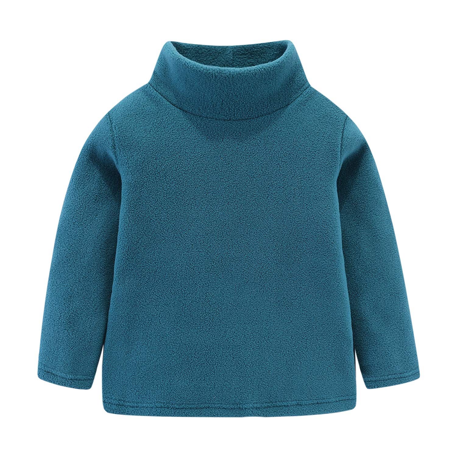 Mud Kingdom Kids Fleece Shirts High Collar Soft Tops Unisex
