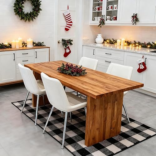 Miniatura 8 de Brage Living Juego de 2 sillas de comedor de piel sintética, modernas, sin brazos, para cocina, comedor, sillas laterales tapizadas con patas de