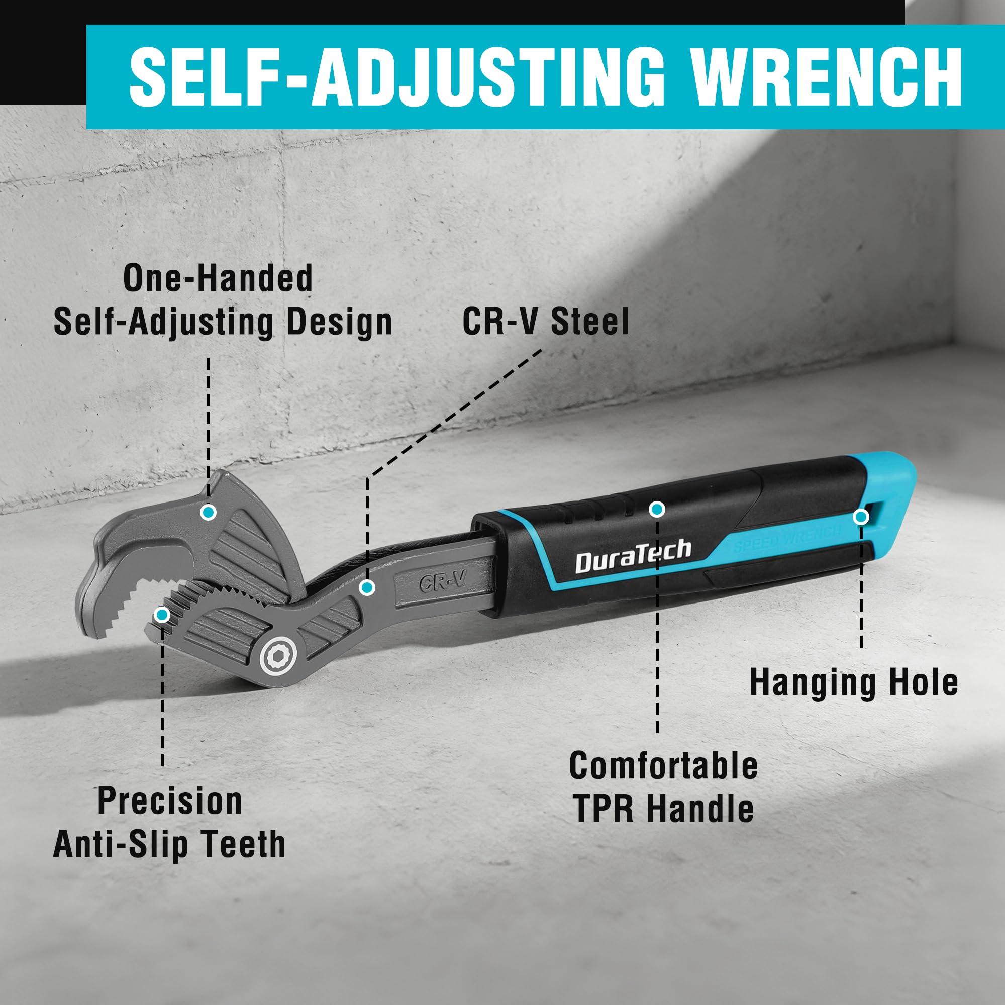 DURATECH Self-Adjusting Pipe Wrench - FREE SHIPPING -3