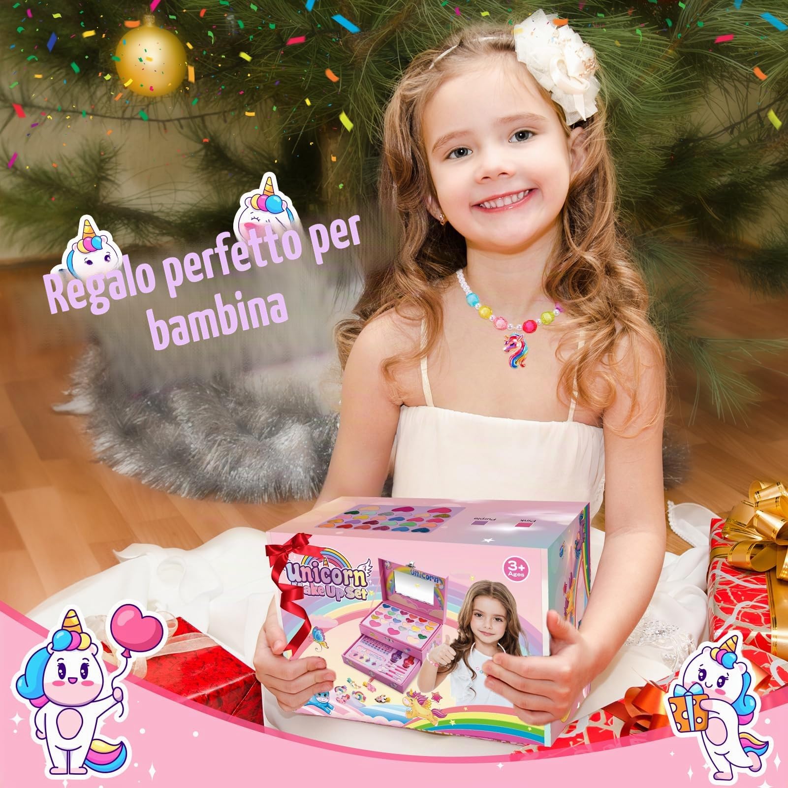 Unicorno Trucchi Bambina 3 4 5 6 7 8 9, Giochi Bambina 4-8 Anni Unicorno Valigetta Trucchi Bambina Compleanno Regalo Bimba 4 5 6 7 8 9 Anni Trousse Trucchi Bambino Regalo Bimba 5 6 7 8 Femmina
