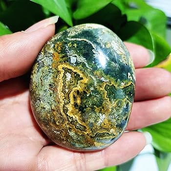 Amazon.co.jp: 天然石オーシャンジャスパーパームストーンホーム