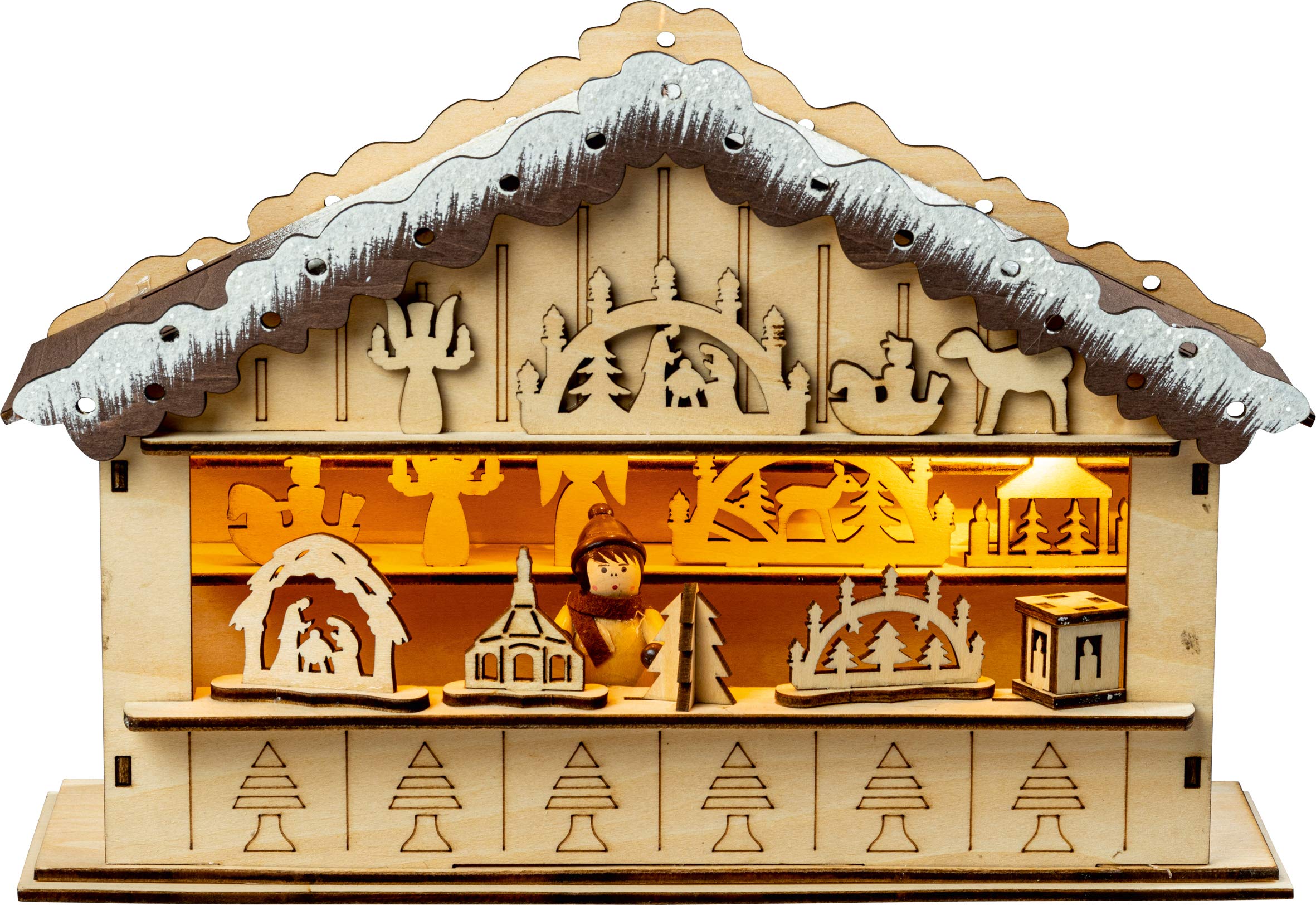 HGD Large Coloured Wooden Christmas Decoration CW00-1020