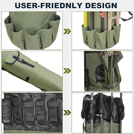 Zerone Etui de transport de moulinet de pêche Sac de pêche multi-poches
