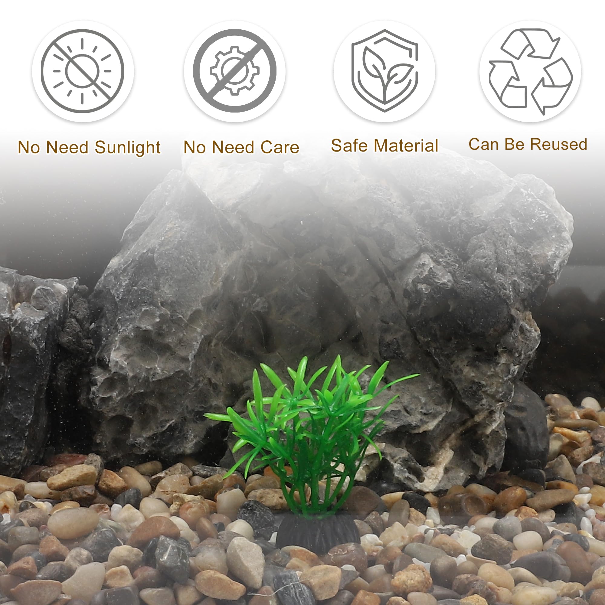 CAPASTEC Plastic Aquarium Plants, Small Aquarium Plastic Plants, Green - Image 4