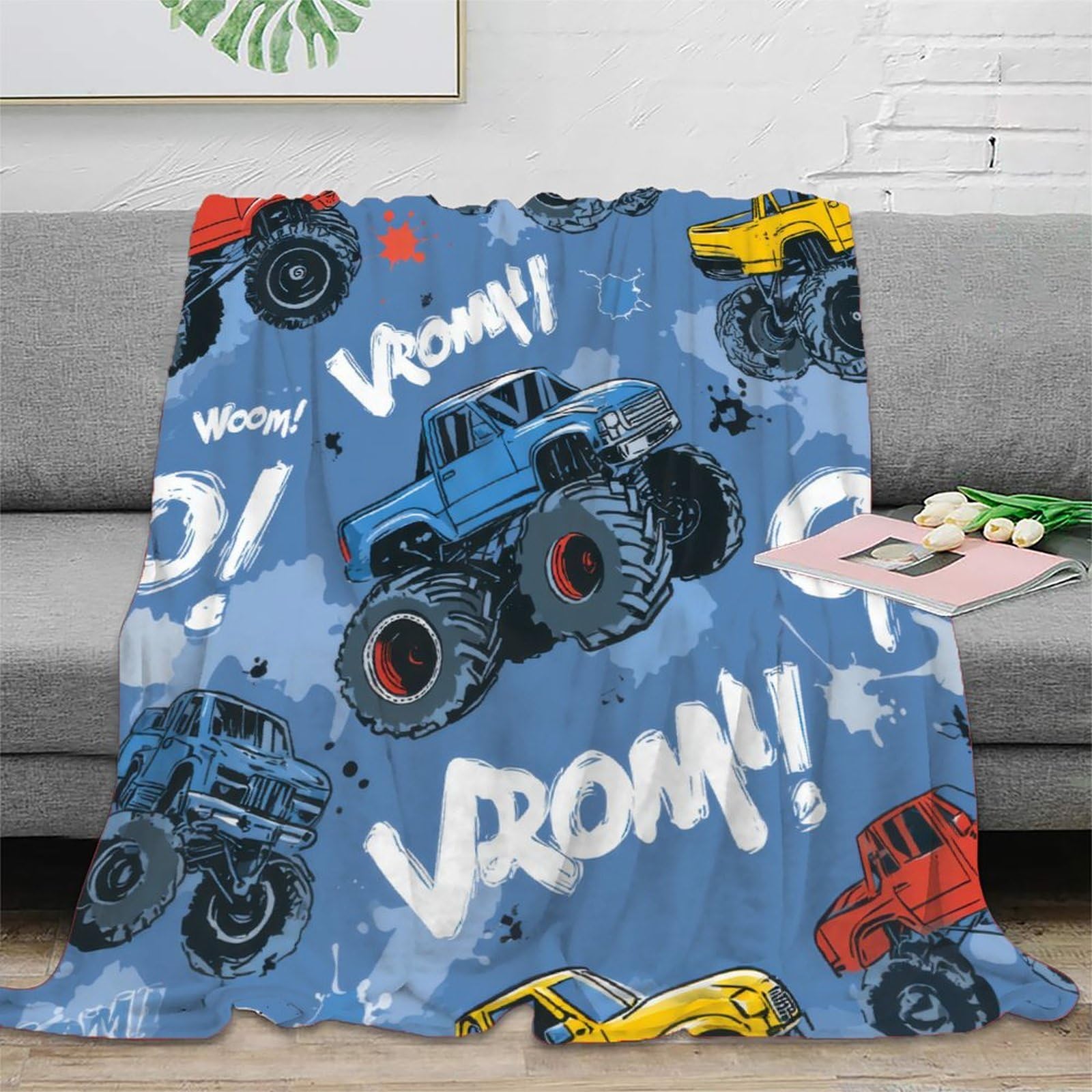 Plaid imprimé 3D Truck le cadeau d'anniversaire parfait pour un enfant