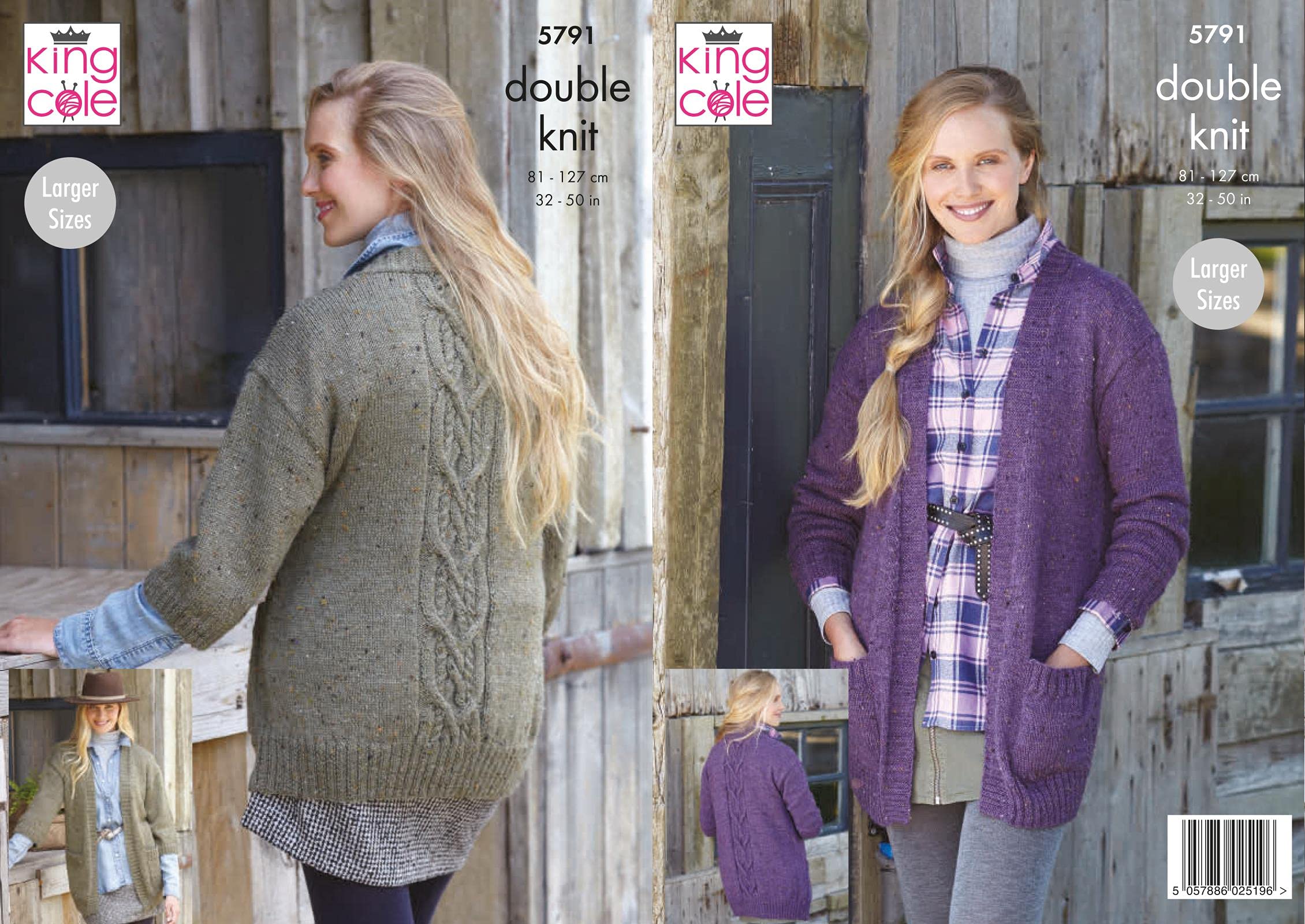 King Cole DK Knitting Pattern Ladies Cardigans 5791