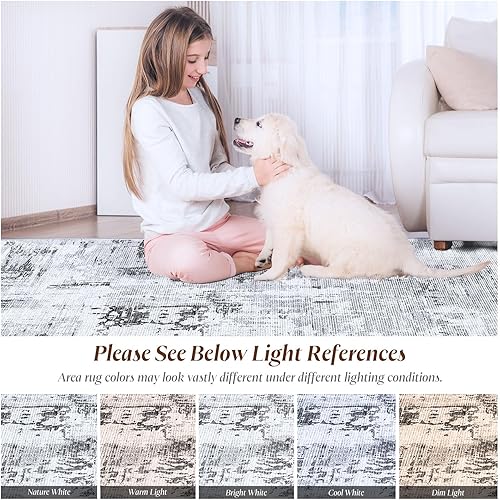 Miniatura 8 de Vamcheer Alfombra abstracta lavable  Estilo contemporáneo para sala de estar, dormitorio o cocina, no desprende pelusa y fácil de limpiar, apta para