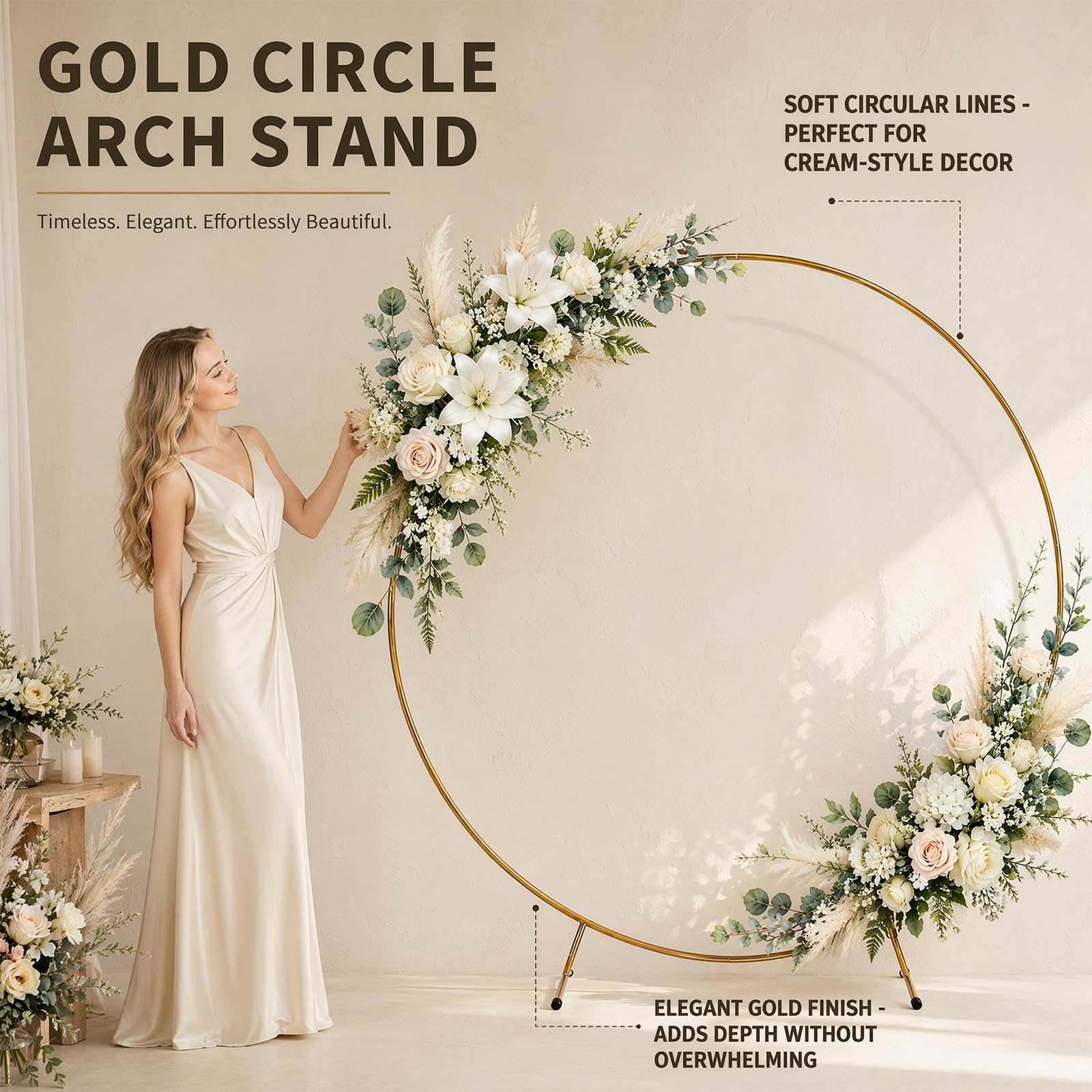 Arco per palloncini da 2,2 m, in metallo, robusto telaio con sacchi d'acqua e picchetti, set per palloncini fai da te per matrimoni, compleanni, feste e decorazioni per arco d'uva