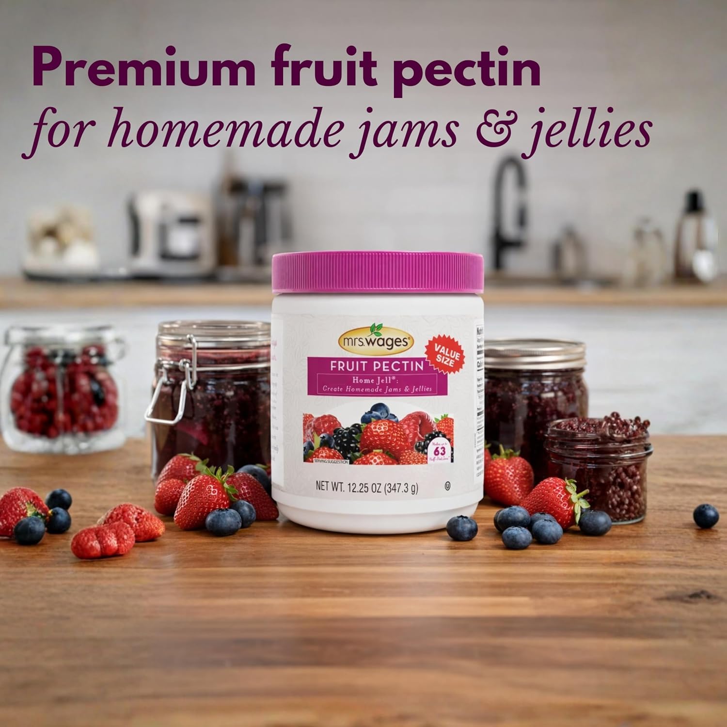 Mrs. Wages Fruit Pectin Home Jell | Easy-To-Use | Fast Results | Homemade Jelly, Jams, or Freezer Jams | 1.75 oz Carton (Value Pack of 12)