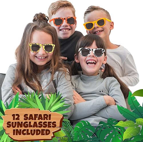 Miniatura 5 de ArtCreativity Safari Sunglasses 12Pack - Kids Sunglasses Party Favor, Assorted Animal Prints Safari Party Favors - Summer Fun For Boys & Girls -