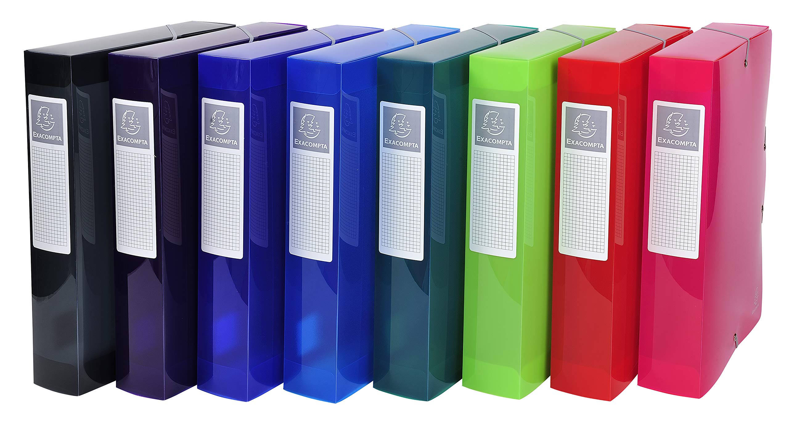 Exacompta Iderama Filing Box 59660E A4 Pp (Polypropylene) 25 (W) X 33 (H) Cm Assorted 6.0 Cm Pack Of 8