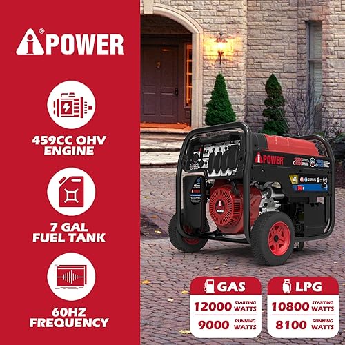 Miniatura 4 de A-iPower SUA15000EC SUA15000E Generador ultra resistente de 15,000vatios, cumple con EPACARB