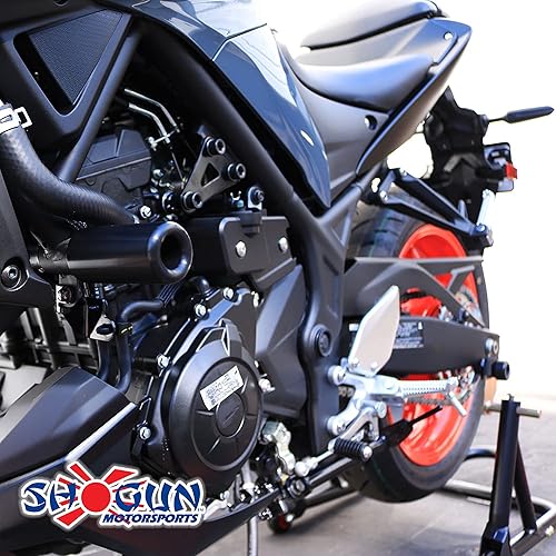 Miniatura 5 de Shogun Yamaha MT-03 MT 03 MT03 2016 2017 2018 2019 2020 2021 2022 Deslizadores de marco sin corte negro - 750-6149 - Fabricado en los Estados Unidos