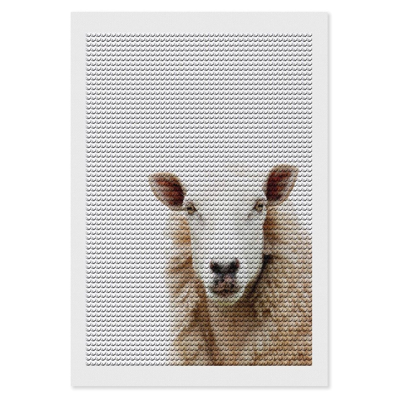 Junmoney Mountain Sheep Diamond Art Canvas 8"x12", for Family Craft Time, Creative Leisure Activity, Living Room Decor, Festive Craft Gift