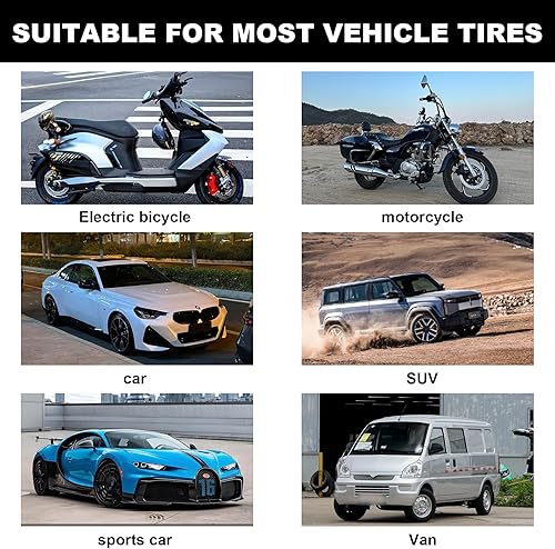 Miniatura 5 de Richcat Kit de reparación de pinchazos de neumáticos sin cámara con tapón de seta, repara pinchazos y neumáticos planos para motocicletas,