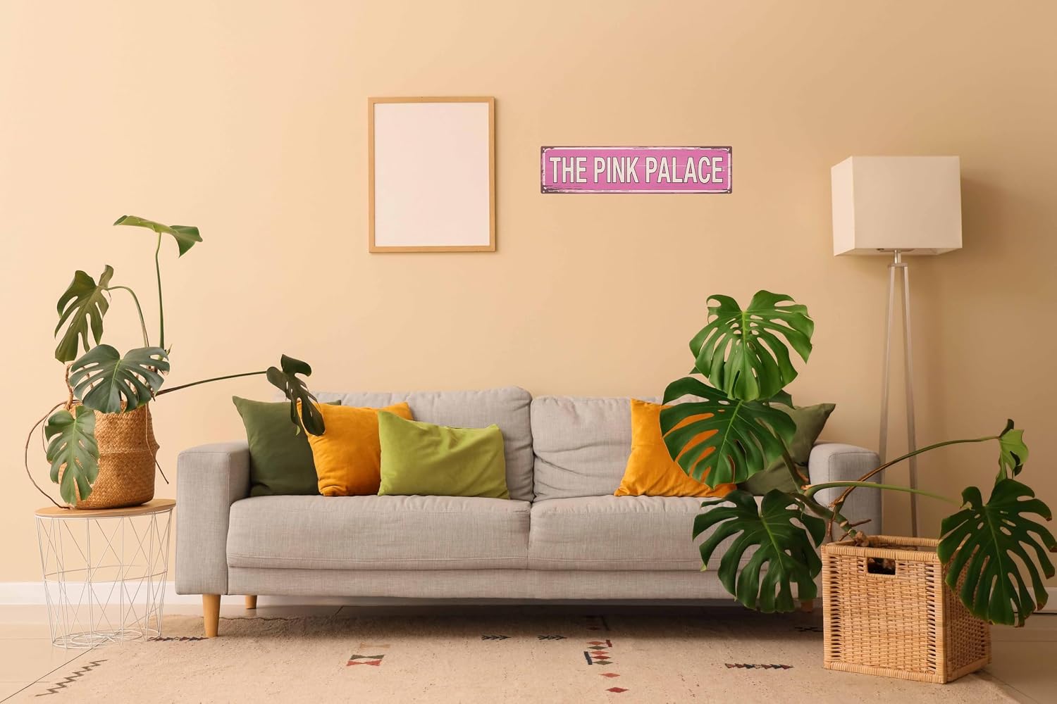 Pink Palace Metal Sign 4x16in Funky Plaque for Girls Room Salon Wall Decor