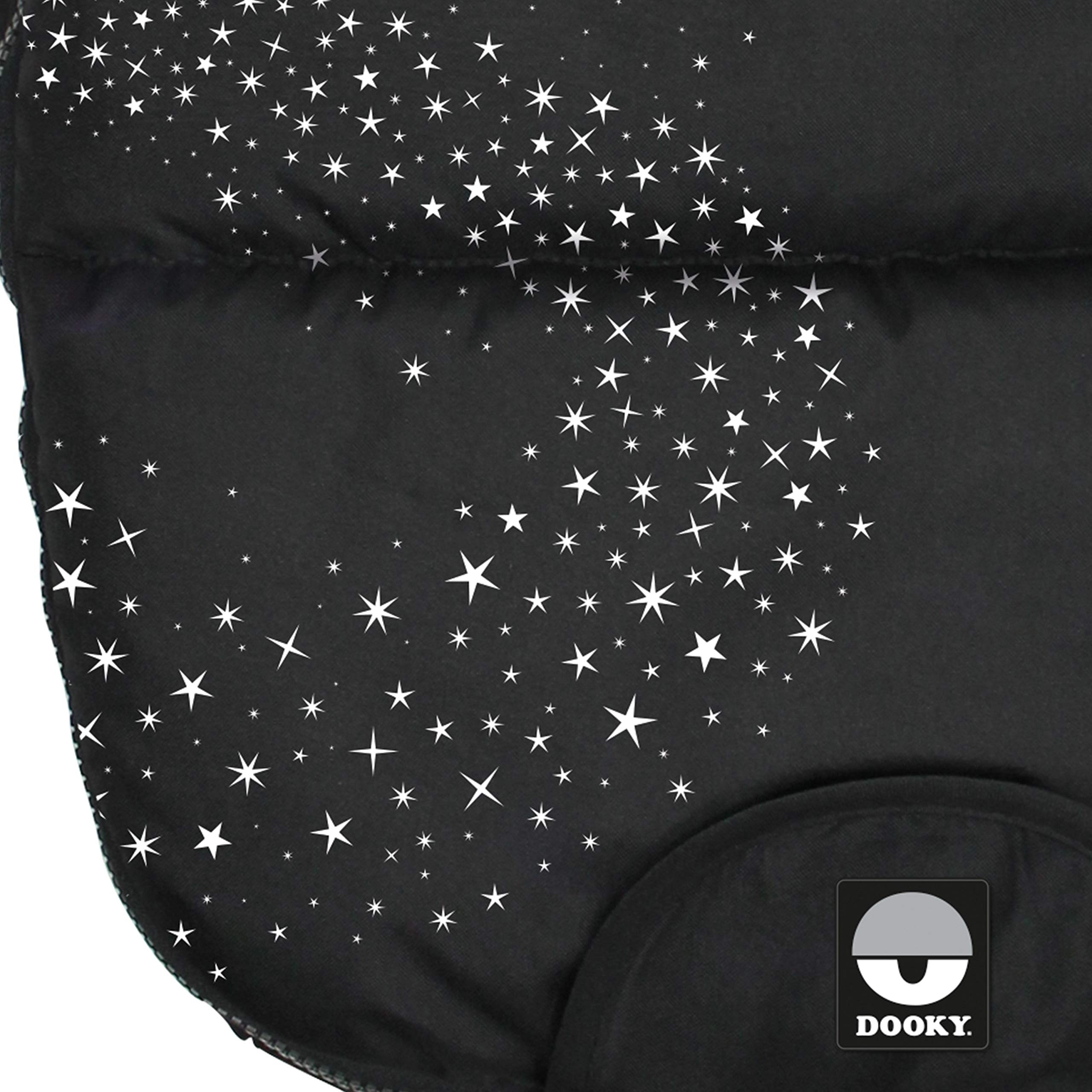 Dooky Footmuff Silver Stardust Small Baby Nacelle et porte-bébé (0-9 mois, hiver, résistant à l'eau et au vent, doublure en velours, pour harnais 3 et 5 points), Noir