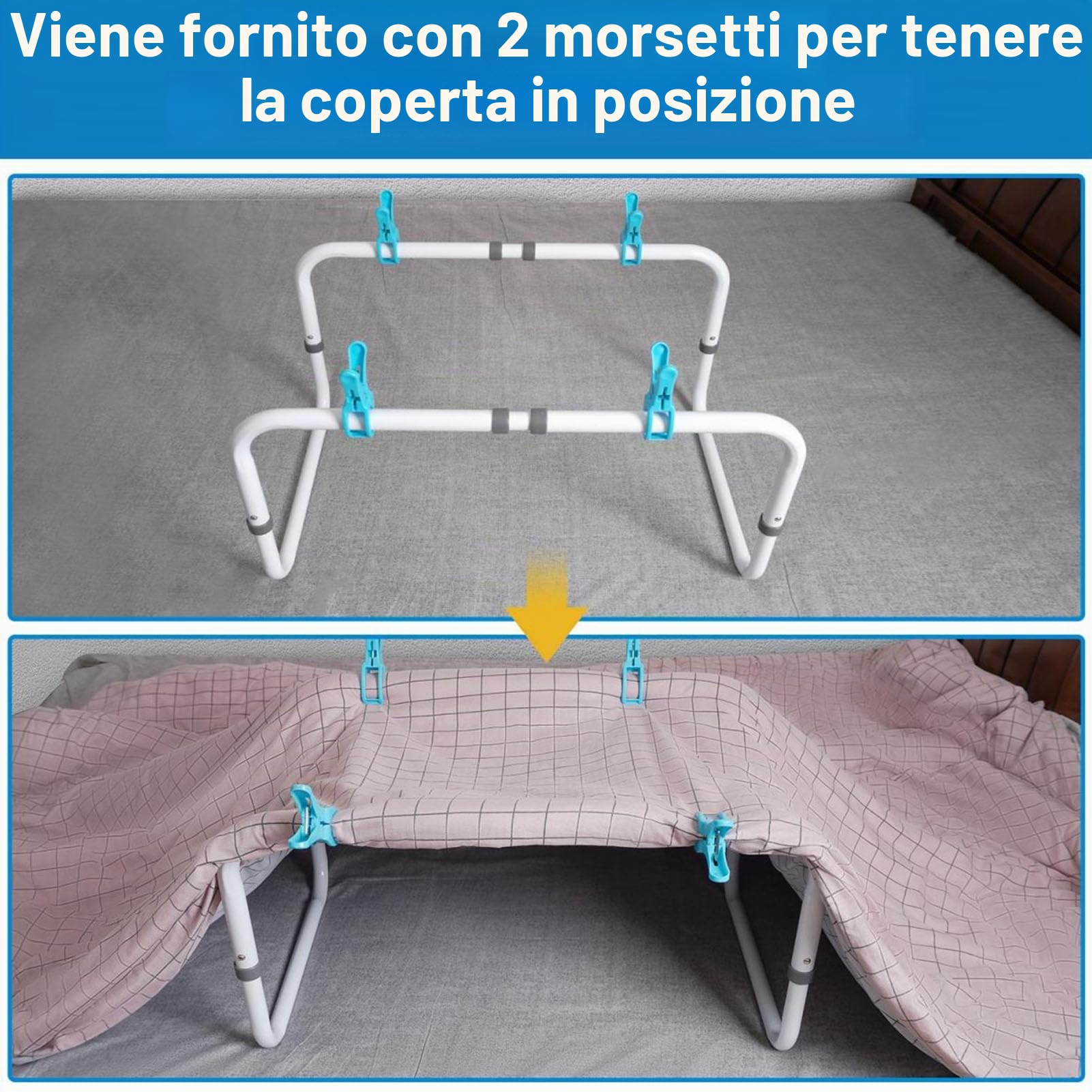Sollevatore per Coperte Regolabile per Piedi, Telaio in Lega di Alluminio, Asta di Supporto Regolabile in Altezza per il Recupero Chirurgico