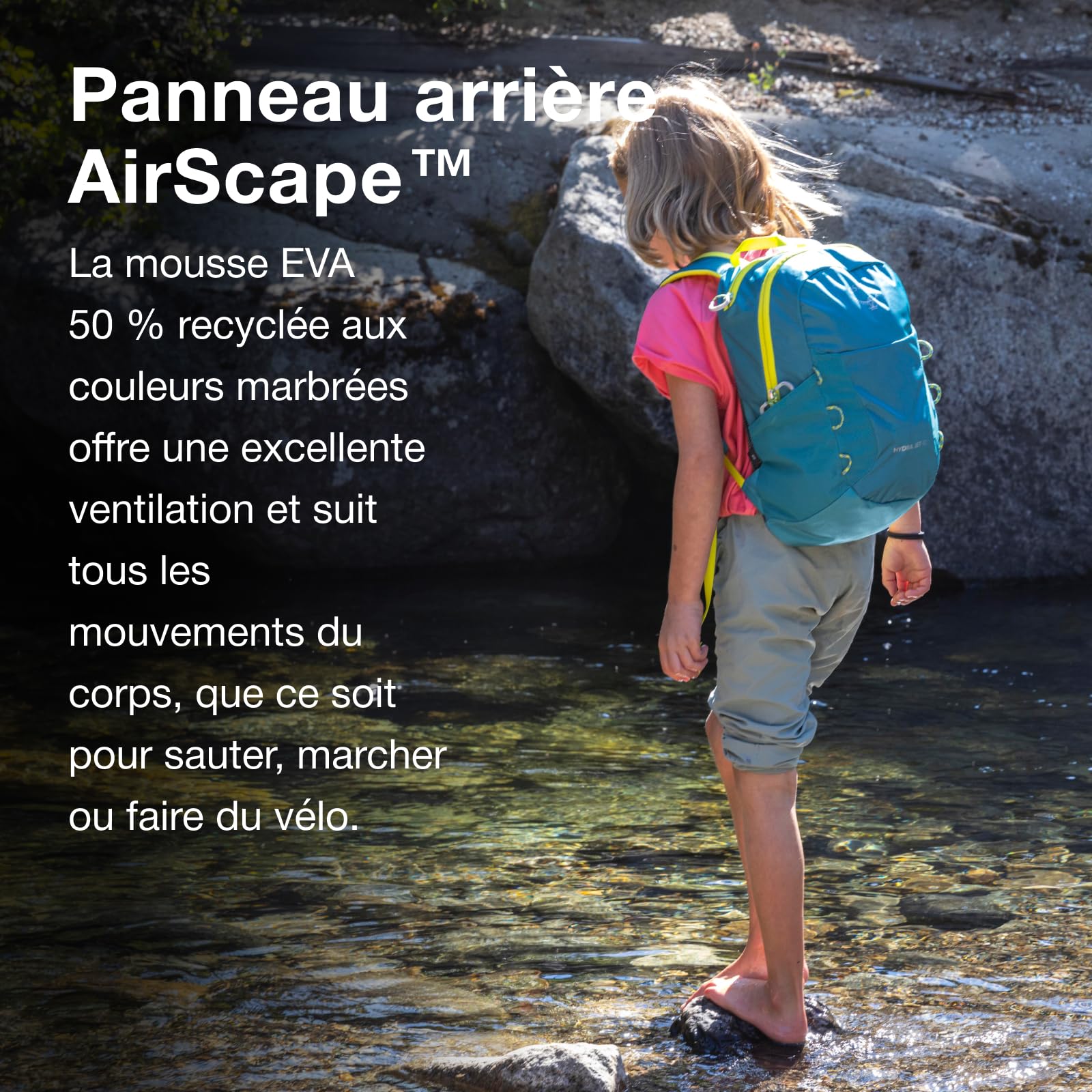 Osprey Jet Sac de randonnée pour enfant, 12L, Blue Spikemoss/Lemongrass