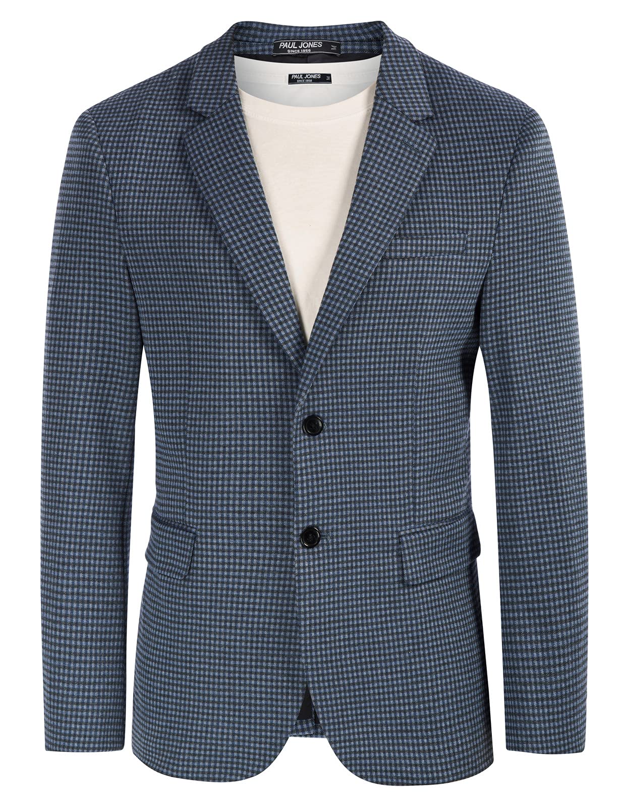 PJ PAUL JONES Men's Herringbone Blazer Jacket Lightweight Casual Knit Sport Coat