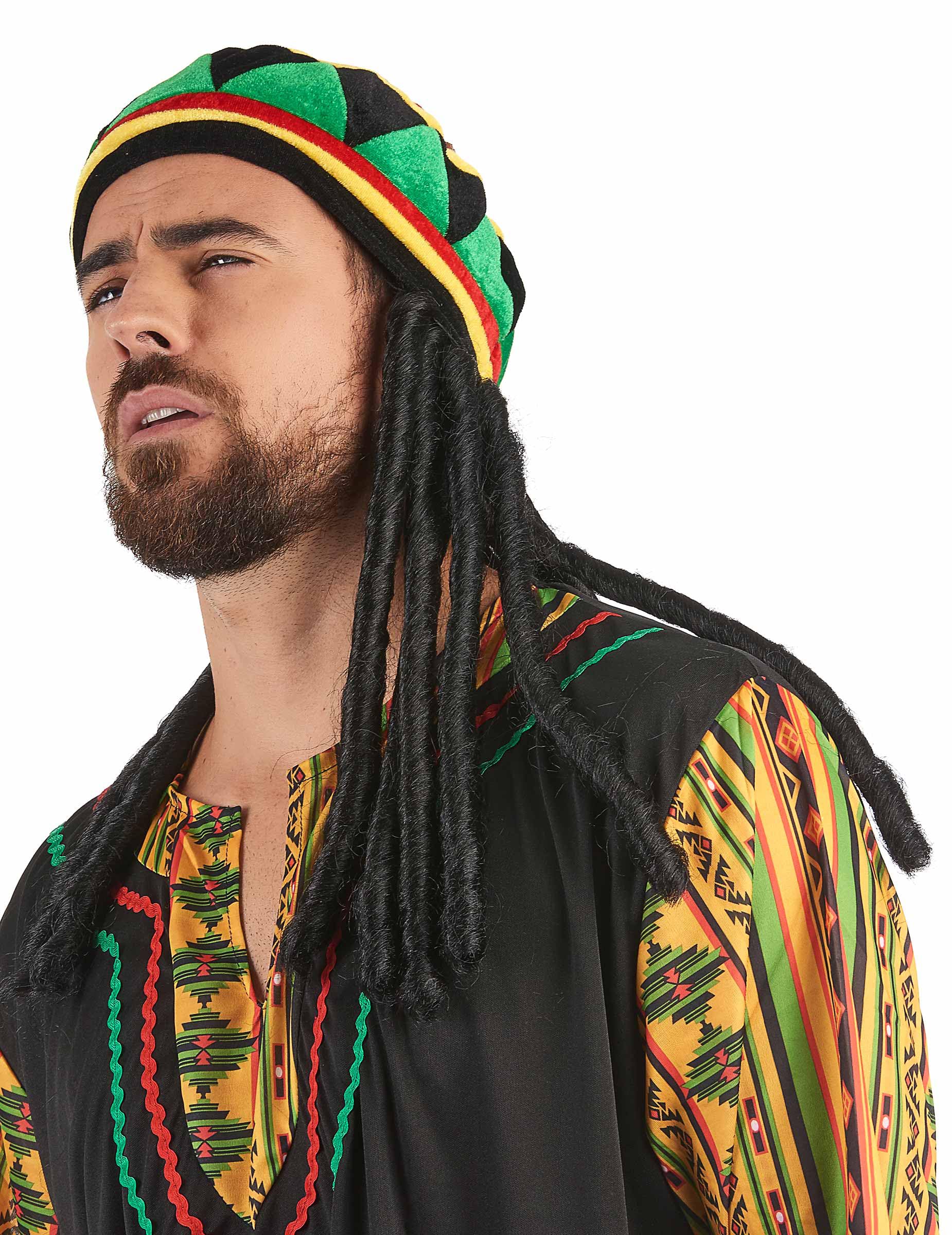 Hemobllo Bonnet Dreadlocks Homme Long Tail Tissu Respirant Doux
