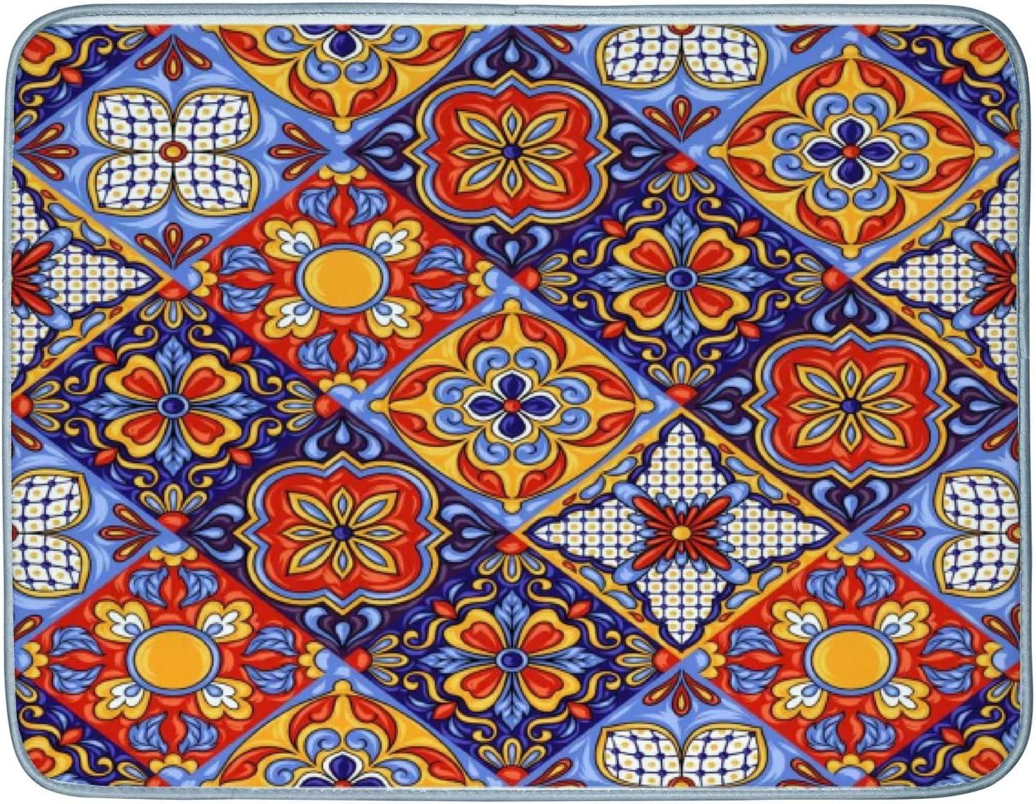 Dish Drying Mat for Kitchen Counter, Mexican Talavera Dish